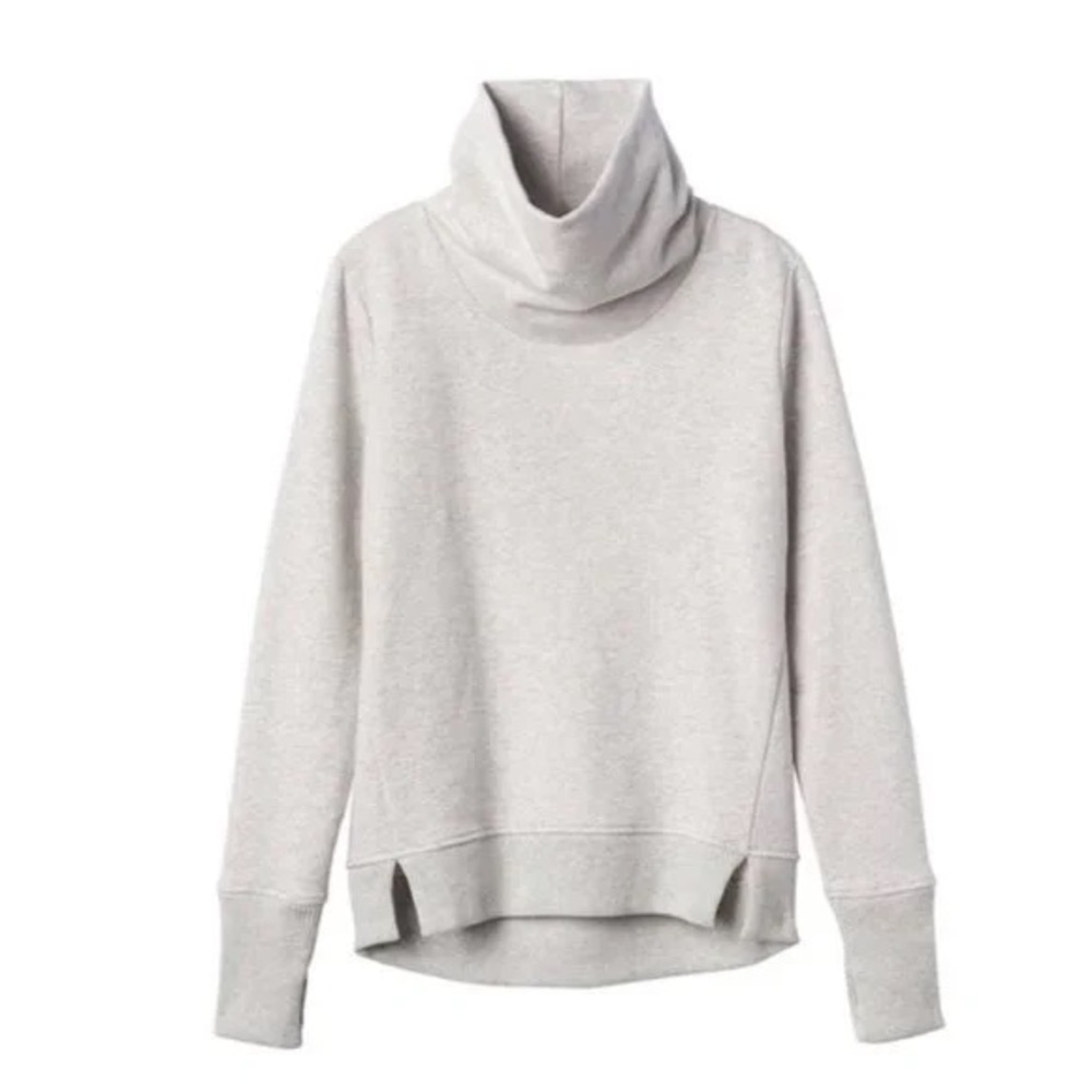 Athleta Women's Heather Gray Funnel Cowl Neck Sweater